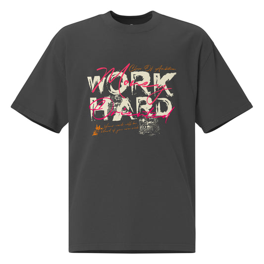 Work Hard Oversized faded t-shirt